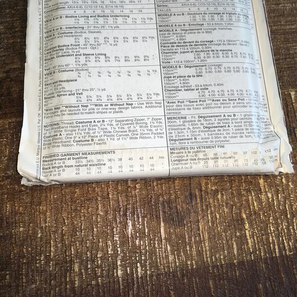 McCalls Sewing Pattern P474 Renaissance Tudor Costume Womens Separates 4-8 UNCUT - Picture 3 of 3